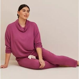 Torrid Dream Fleece 2 Piece Lounge Set Sweatshirt 4X & Pants 3X Violet Quartz